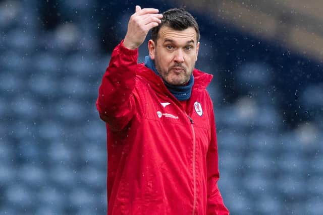 Raith Rovers manager Ian Murray watching his side being held to a goalless draw by Queen's Park at Glasgow's Hampden Park on Saturday (Photo by Sammy Turner/SNS Group)