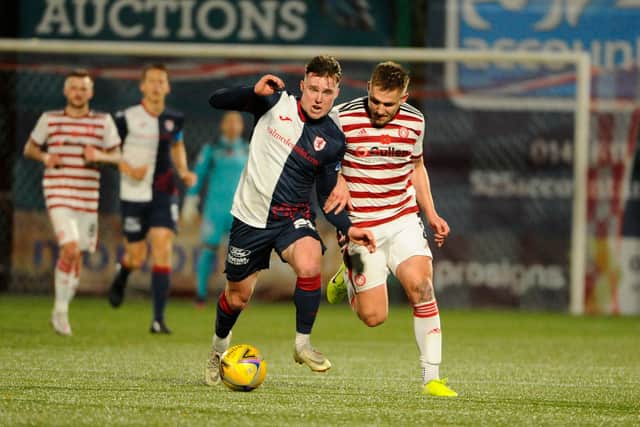 Ethan Ross torments the Accies defence