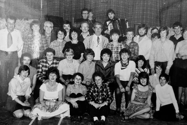 A barn dance held by the 103rd Fife (Glenrothes) Scout Group in the Lomond Centre. Date unknown - probably early 1980s.