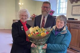 Church organist Nancy celebrates her 90th birthday and 54 years service.