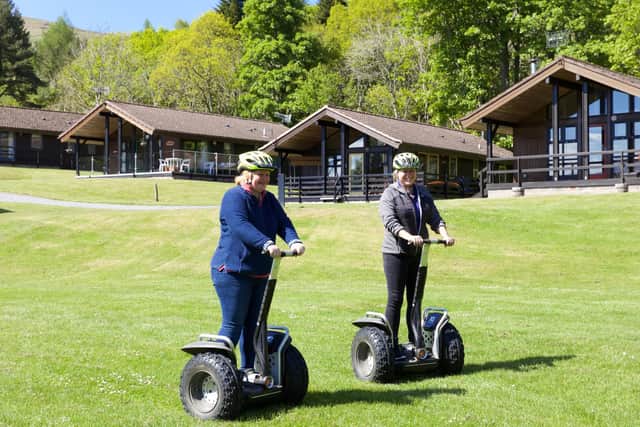 Guests at one of Largo Leisure Parks enjoy a spot of Segway riding.