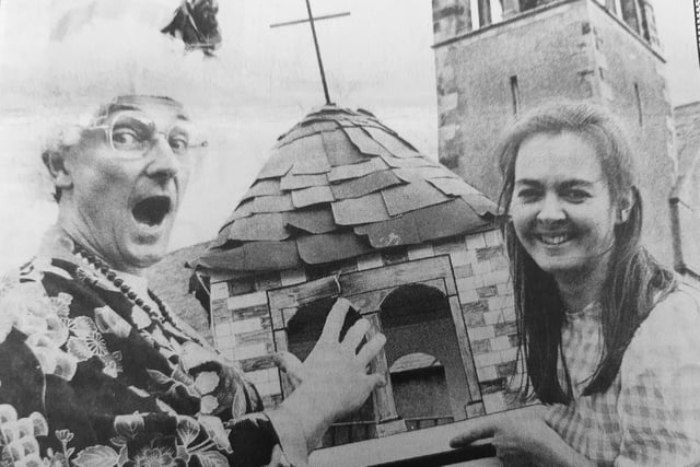 A fundraising panto was staged in Kinghorn to raise funds for church repairs.
Jack and the Bell Tower was written by local man Andrew Herbert  who also plays Widow Smite - he is pictured with Anne Kyle who played Melinda KIndheart, the squire’s daughter