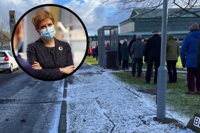 Nicola Sturgeon says system error causing people to queue in the cold for their vaccinations in Fife yesterday was particularly ‘regrettable'.