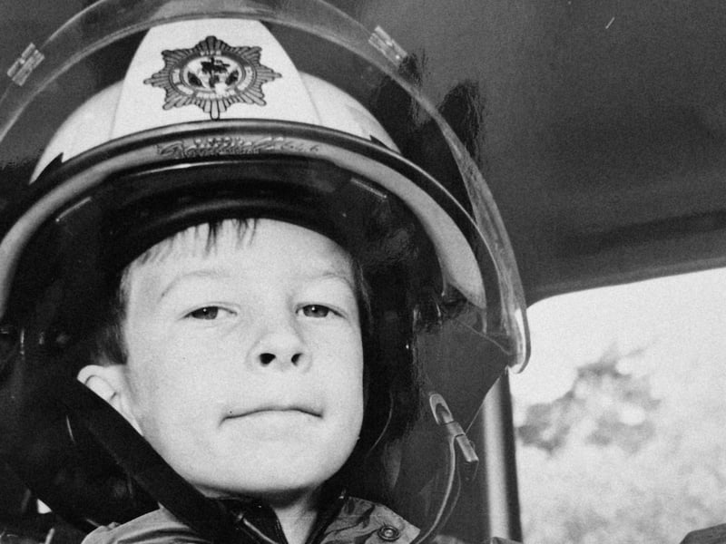 Behind the wheel of a fire engine at St Paul’s Primary school fete in 1996 is eight-year old Damien Gubovic. The picture was taken by a staff photographer from the Glenrothes Gazette.