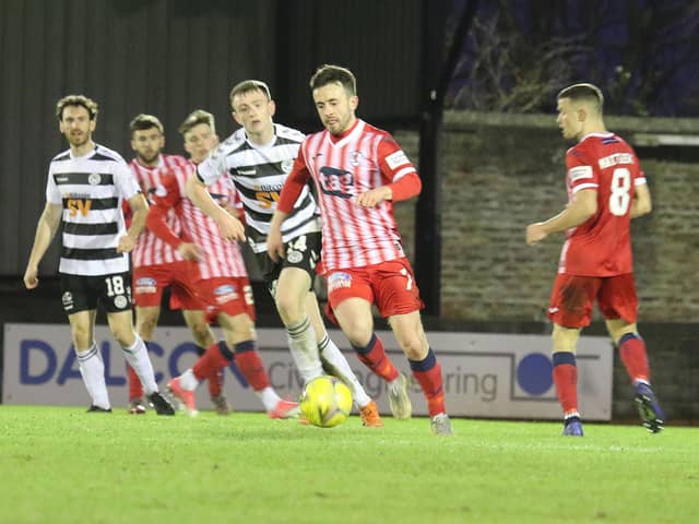 Aidan Connolly on the ball against Ayr United (Pic: Alister Firth Photography)