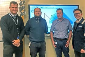 Martin Darling, Principal Teacher of Business and IT; Alistair Brown, Maths teacher; Andy Fyall, senior technician and Tom Antram, Communications Consultant at FEP.