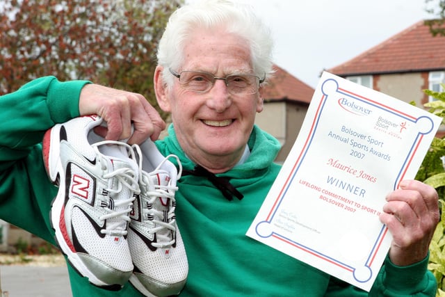 Runner Maurice Jones with his lifetime achievement award from Bolsover District Council and Bolsover Sport.