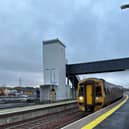 The first test train at Cameron Bridge station in January. (Photo by Network Rail Scotland)