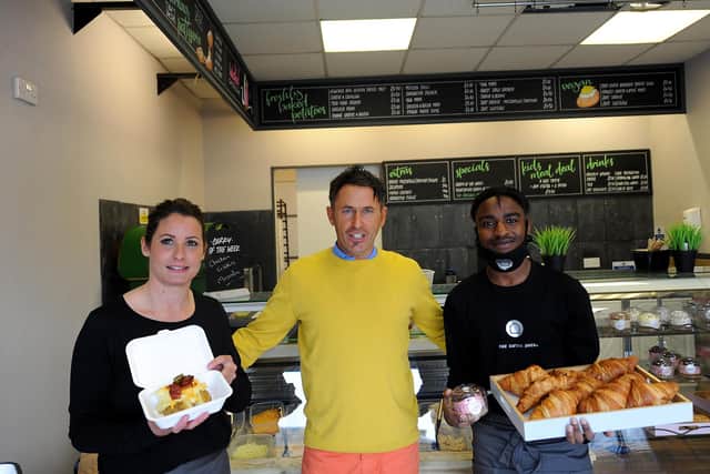 From left: manager Gemma Potter, owner Gary Watkinson and Panashe Kwajiya at The Tattie Shed in Kirkcaldy. Pic: Fife Photo Agency