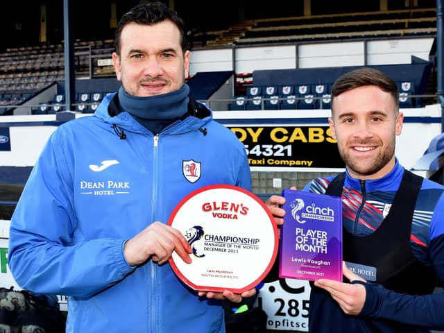 Ian Murray and Lewis Vaughan with their monthly awards (Pic by Tony Fimister)