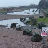 Rocks litter the road leading to the car park (Pic: Fife Jammer Locations)