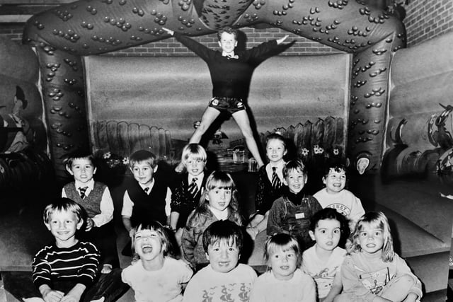 A sponsored bounce at Newcastle Primary School, Glenrothes, in 1988. Pictured is P7 pupil Martin Leitch who achieved 121 bounces.