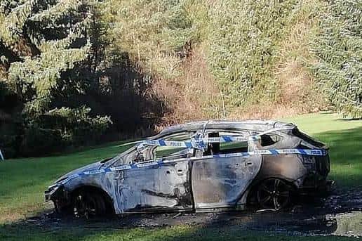 The car burned out in Gilvenbank Park, Glenrothes