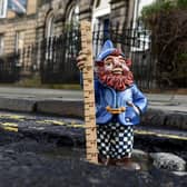 Pothole Pete was used to measure the depth of potholes in the capital city (Pic: Lisa Ferguson)