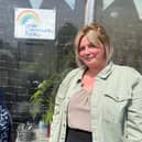 Claire Baker MSP with Gayle Wilson of Leslie Community Pantry