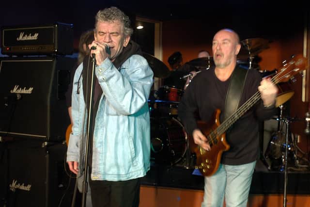 Nazareth prepare for their world tour in "The Sinclair Arms" pub Dunfermline. Dan McCafferty and Pete Agnew, founder members, rehearsing in the pub. (Pic: Kenny Smith/TSPL)