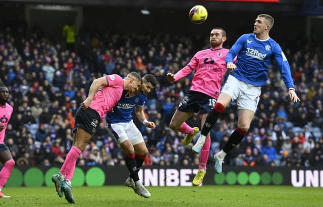 Lang and his backline held out for 40 minutes at Ibrox before eventually conceding to Rangers from a corner kick (Photo by Rob Casey/SNS Group)