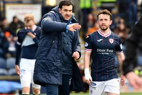 Raith Rovers boss Ian Murray with top scorer Aidan Connolly who is one of 15 players out of contract this summer (Pic Fife Photo Agency)