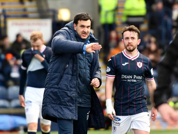 Raith Rovers boss Ian Murray with top scorer Aidan Connolly who is one of 15 players out of contract this summer (Pic Fife Photo Agency)