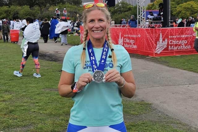 Michelle Johnstone clocked 3:43:30 at Sunday's Chicago Marathon