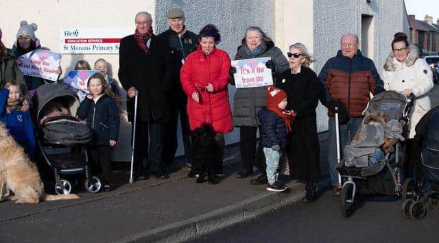 Parents protested against the plans which would have north-east Fife schools (Pic: Richard Murphy)