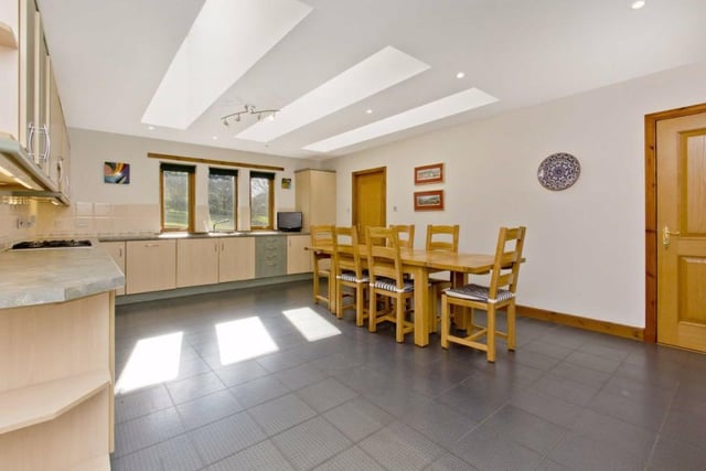 The kitchen offers a large area for more relaxed meals and socialising.