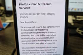 The message sent to parents in Fife | Pic Fife Free Press