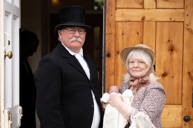 Recreating the baptism of Adam Smith are his mother and James Oswald of Dunnikier, son of Kirkcaldy's former MP, living in the recently built Dunnikier House