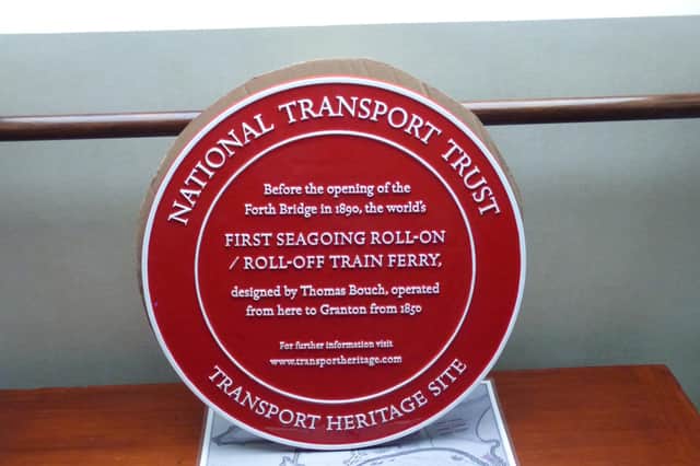 The National Transport Trust Red Wheel awarded to Burntisland Station (photo: The National Transport Trust).