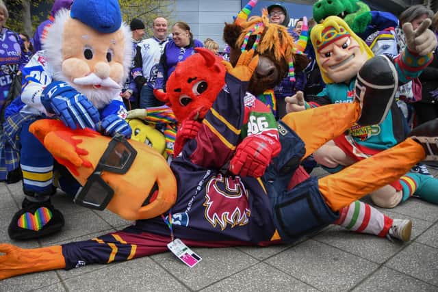 Mascots at play-off finals weekend 2019 (Pic: Richard Davies)