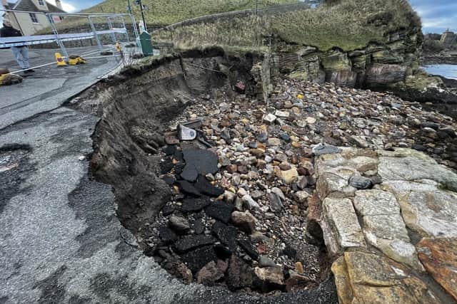 The storm damage at St Andrews cliff and slipway (Pic: Submitted)