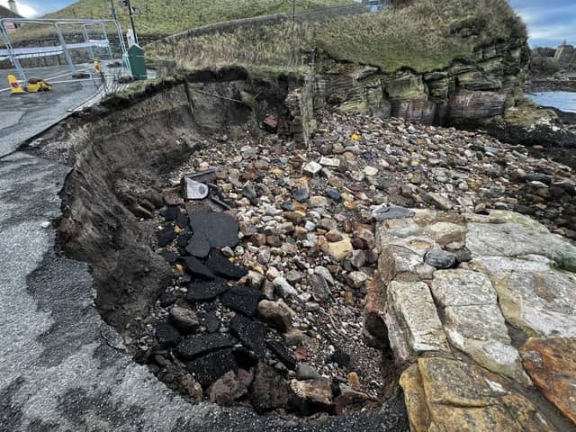 The storm damage at St Andrews cliff and slipway (Pic: Submitted)
