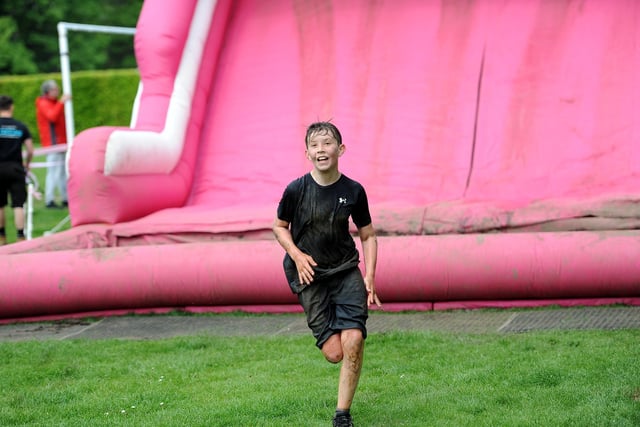 Down the giant pink slide and back on terra firma ...