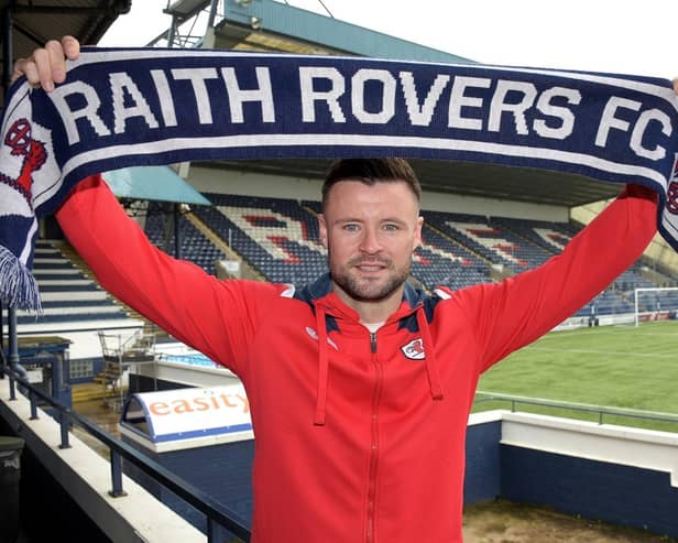 Fordyce shows off his new colours at Stark's Park (Pic Raith Rovers)