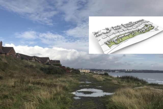 The land where houses could be built and (inset), the proposed design (Pics: Submitted)