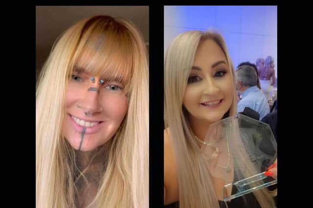 Angie Walker (left) was named Body Piercer of the Year, while Claire Watters, from Thornton, won the award for Nail Technician of the Year at the Scottish Beauty Industry Awards 2023.  (Pics: submitted)
