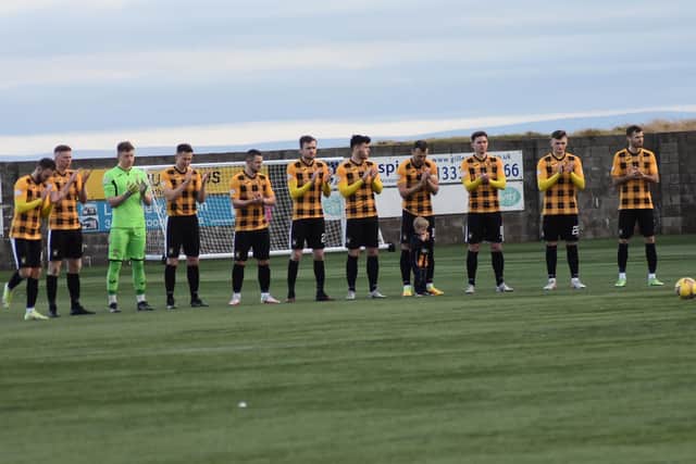 A minute of applause was held ahead of Saturday's game against Falkirk. Pic by Kenny Mackay