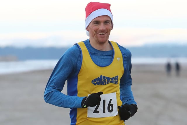 Anster Haddie Ross Young was runner-up in his club's Santa's Sleigh of Fire 5k beach race at St Andrews on Sunday in 18:00