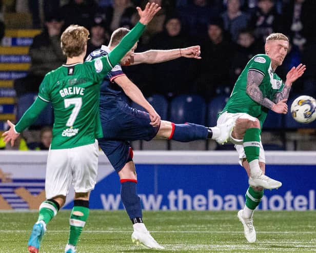 Scott Brown volleys in his Goal of the Season against Dundee United at Stark's Park on February 16 (Pic by Mark Scates/SNS Group)