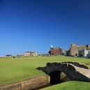 A view of the par four 18th hole at St Andrews Old Course, featuring the Swilcan Bridge and clubhouse (Pic by David Cannon/Getty Images)