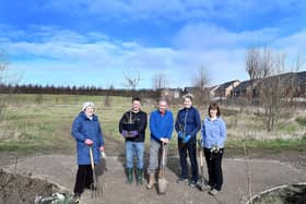 Members of Kinghorn Community Land Association  planting trees and landscaping around the new path.  Pic: Fife Photo Agency