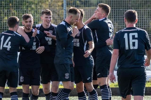 Kirkcaldy & Dysart players celebrate big win at Rosyth (Pics Julie Russell)