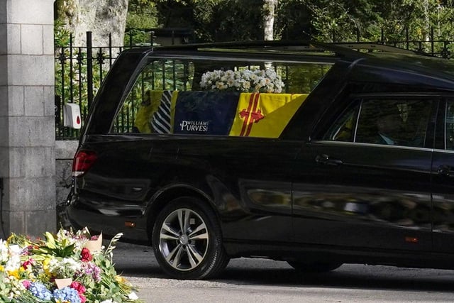 The hearse leaves Balmoral as it begins its journey to Edinburgh (Pic: PA/Owen Humphreys)