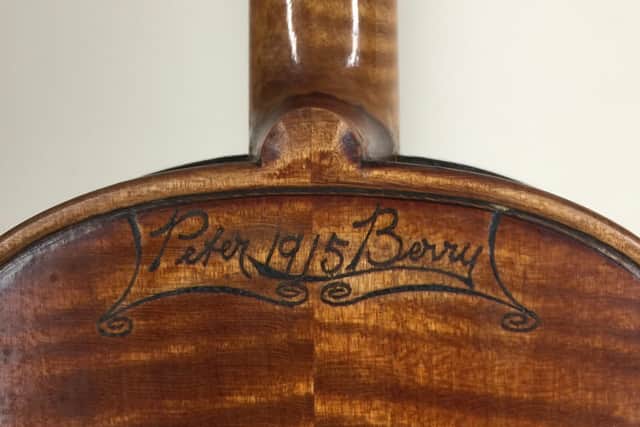 The signature of Kirkcaldy violin-maker Peter Berry | Pic David Rattray