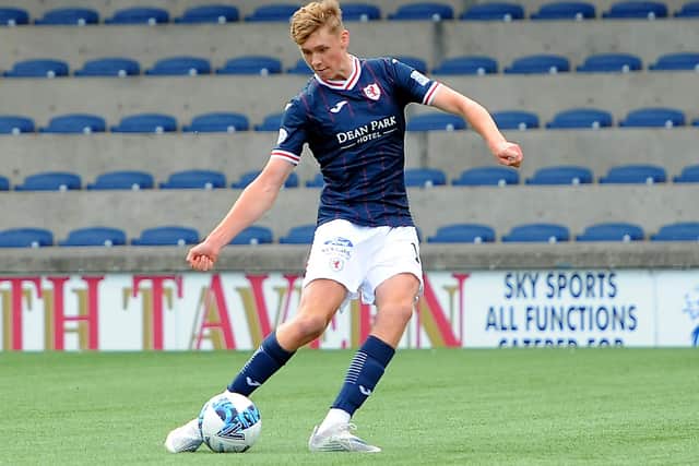 New signing Connor O'Riordan on the ball for Raith Rovers at home to Dundee at the weekend (Pic: Fife Photo Agency)