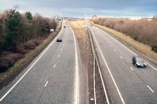 A92 approaching the Bankhead roundabout in Glenrothes