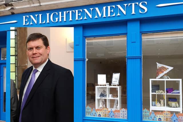 The Enlighments hub is re-opening in Kirkcaldy. Inset: Michael Levack.