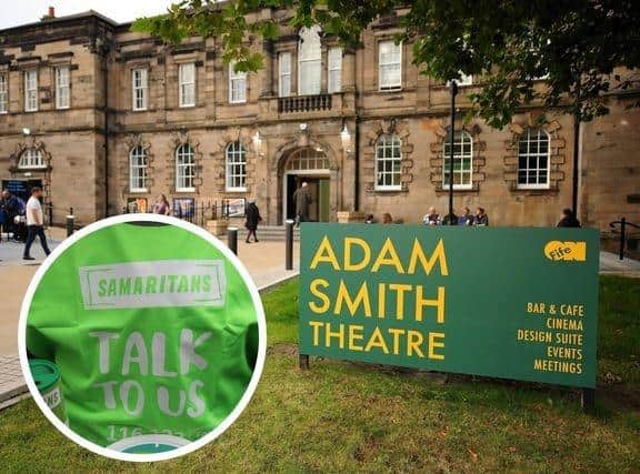 The Adam Smith Theatre is one of the locations that will be lit up green over the London Marathon weekend (Pic: Fife Photo Agency, inset: submitted)