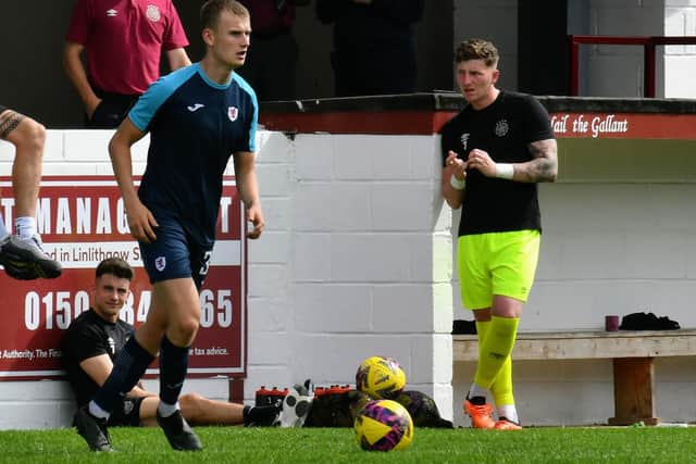 Adam Masson on the ball during Raith Rovers' 4-1 pre-season friendly win at Linlithgow Rose on Saturday (Pic: Eddie Doig)