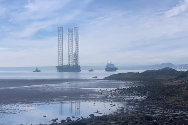 The oil rig arrived this morning to join the GPO Sapphire.
